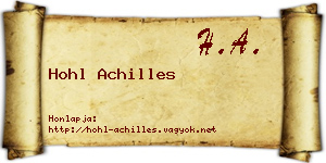Hohl Achilles névjegykártya